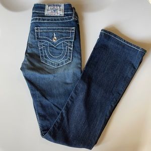 TRUE RELIGION CRYSTAL BOOTCUT DENIM JEANS! SIZE 24